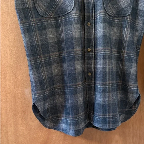 Vintage! Pendleton Woolen Mills Navy and Gray Shirt quality vintage pure wool - Picture 5 of 7